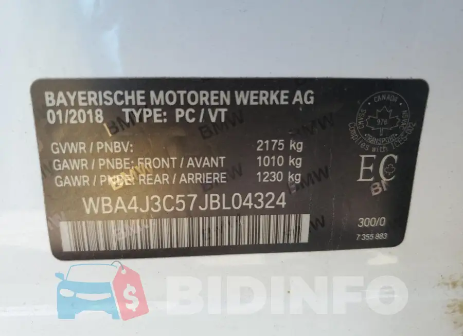 WBA4J3C57JBL04324 Photo# 12
