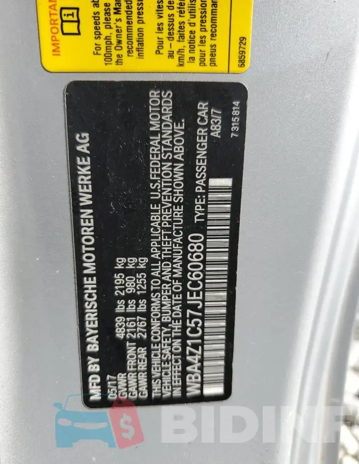 WBA4Z1C57JEC60680 Photo# 12