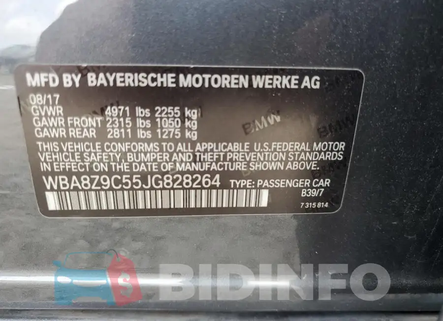 WBA8Z9C55JG828264 Photo# 12