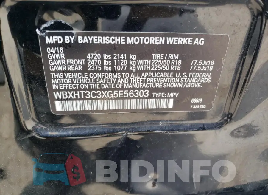 WBXHT3C3XG5E56303 Photo# 13