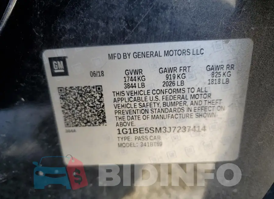 1G1BE5SM3J7237414 Photo# 12