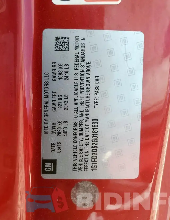 1G1FD3DS2G0181830 Photo# 13