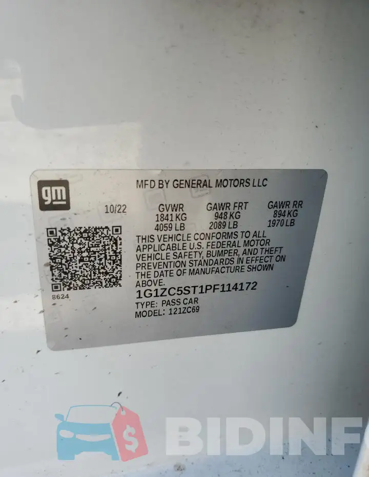 1G1ZC5ST1PF114172 Photo# 12