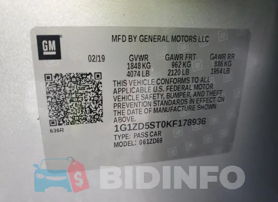 1G1ZD5ST0KF178936 Photo# 12