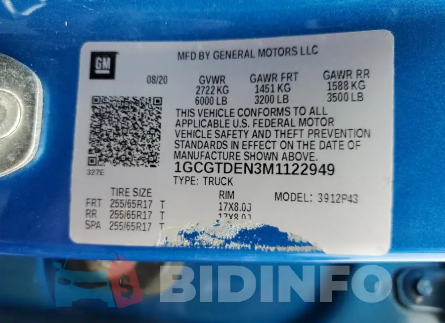 1GCGTDEN3M1122949 Photo# 12