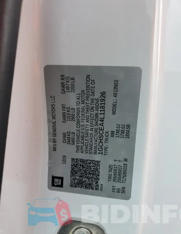 1GCHSCEA4L1181926 Photo# 12