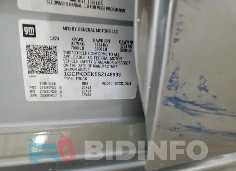 1GCPKDEK5SZ148993 Photo# 12