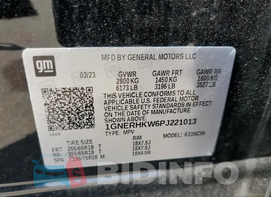 1GNERHKW6PJ221013 Photo# 14