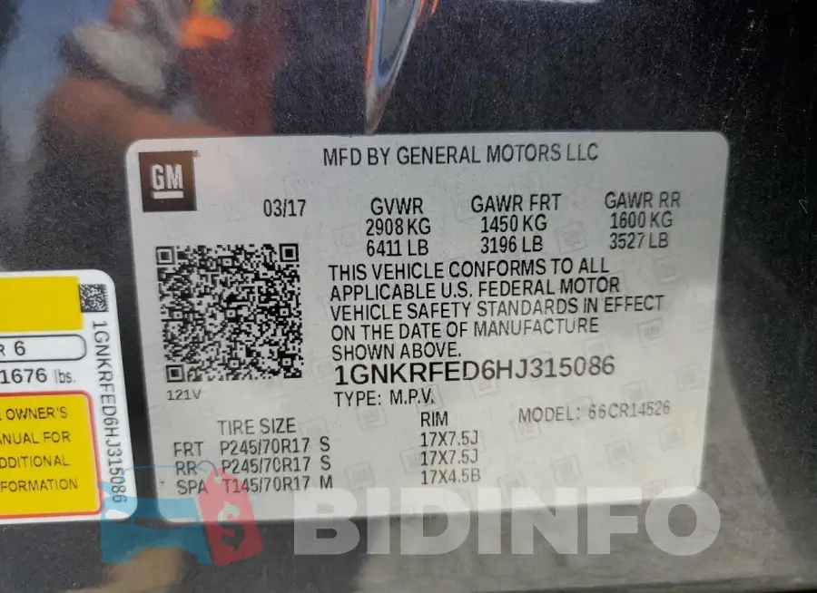 1GNKRFED6HJ315086 Photo# 14