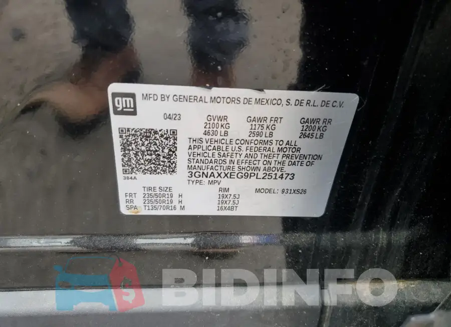 3GNAXXEG9PL251473 Photo# 13