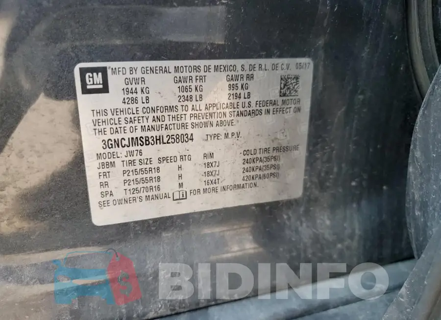 3GNCJMSB3HL258034 Photo# 12