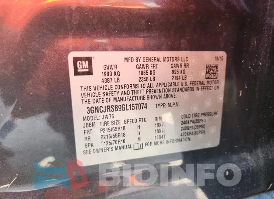 3GNCJRSB9GL157074 Photo# 13