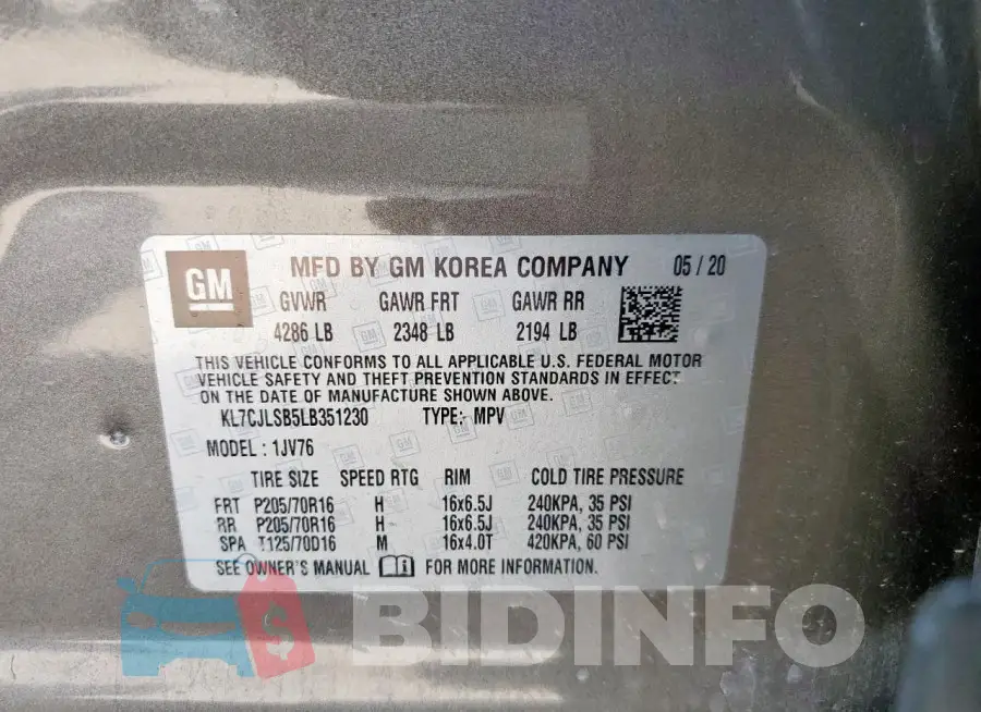 KL7CJLSB5LB351230 Photo# 13