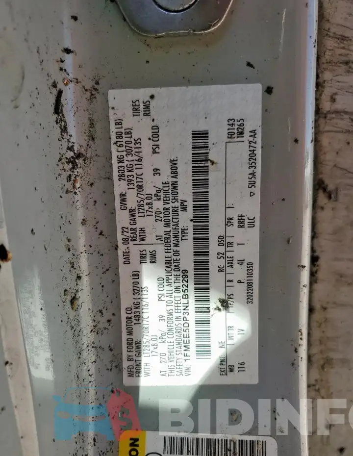 1FMEE5DP3NLB52299 Photo# 14