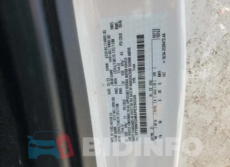 1FT8W3DMXPED50328 Photo# 12