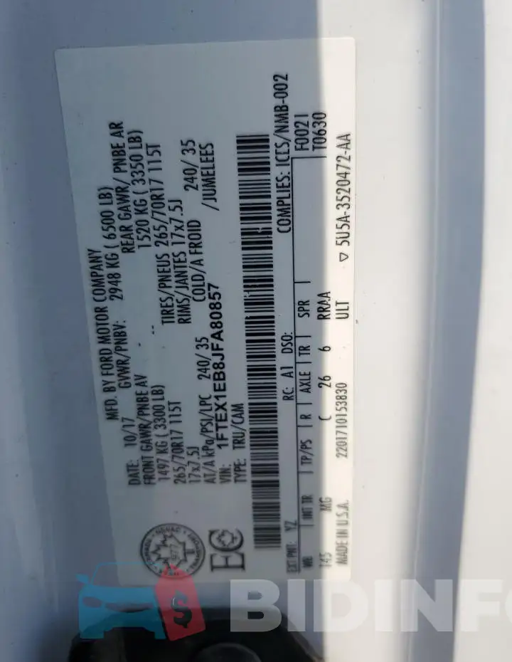 1FTEX1EB8JFA80857 Photo# 13