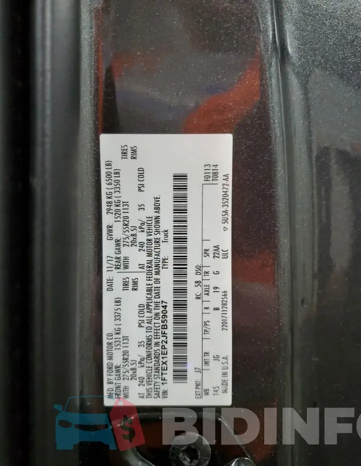 1FTEX1EP2JFB59047 Photo# 13