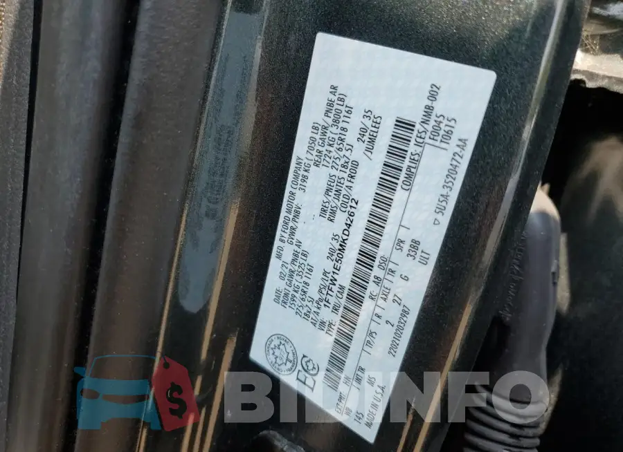 1FTFW1E50MKD42612 Photo# 13