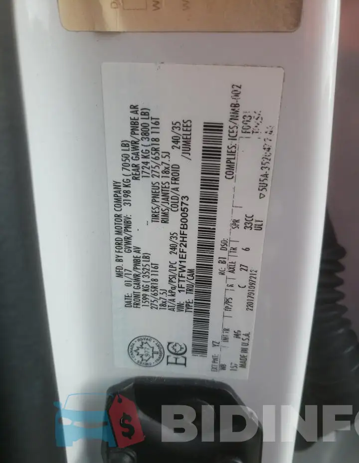 1FTFW1EF2HFB00573 Photo# 12