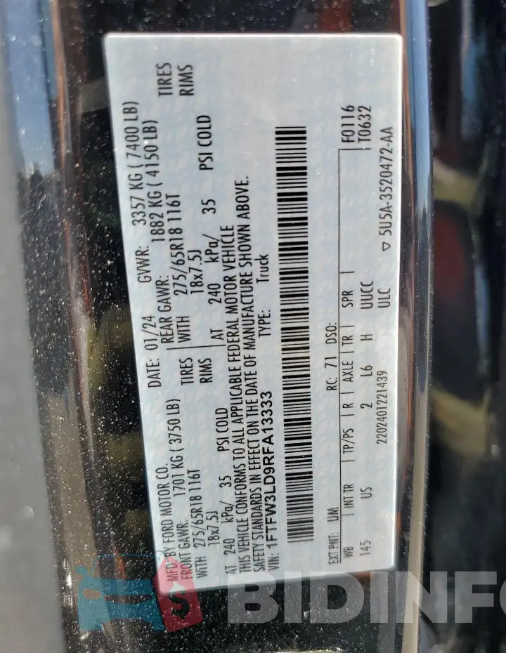 1FTFW3LD9RFA13333 Photo# 12