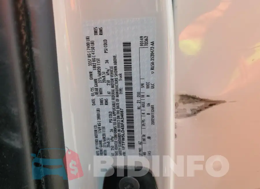 1FTFW5LD4SFA34687 Photo# 13