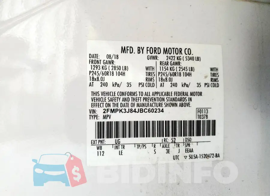 2FMPK3J84JBC60234 Photo# 13