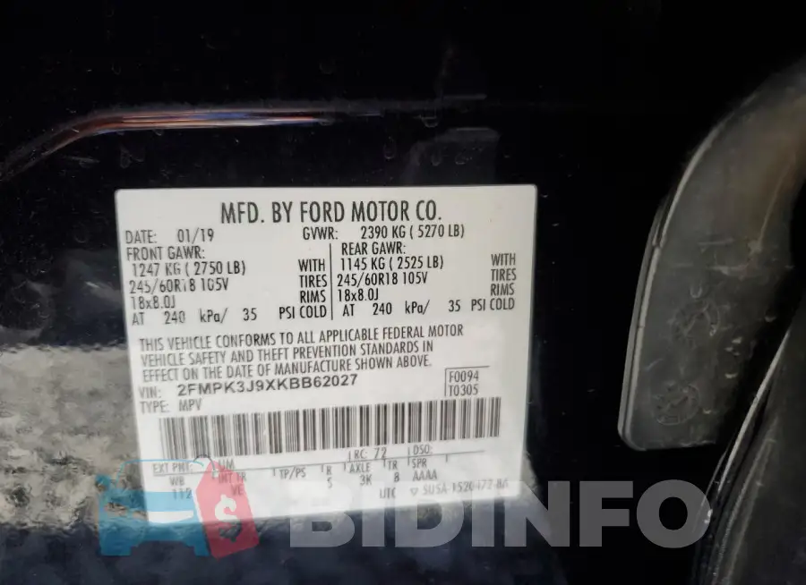 2FMPK3J9XKBB62027 Photo# 12