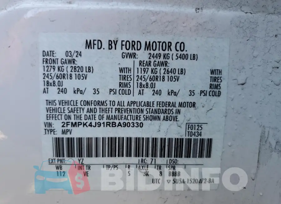 2FMPK4J91RBA90330 Photo# 14