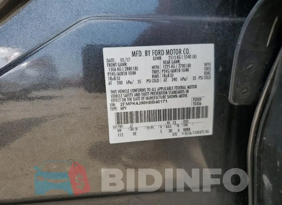 2FMPK4J98HBB40171 Photo# 13