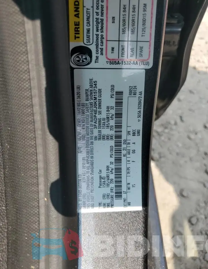 3FADP4EJ0KM157345 Photo# 12