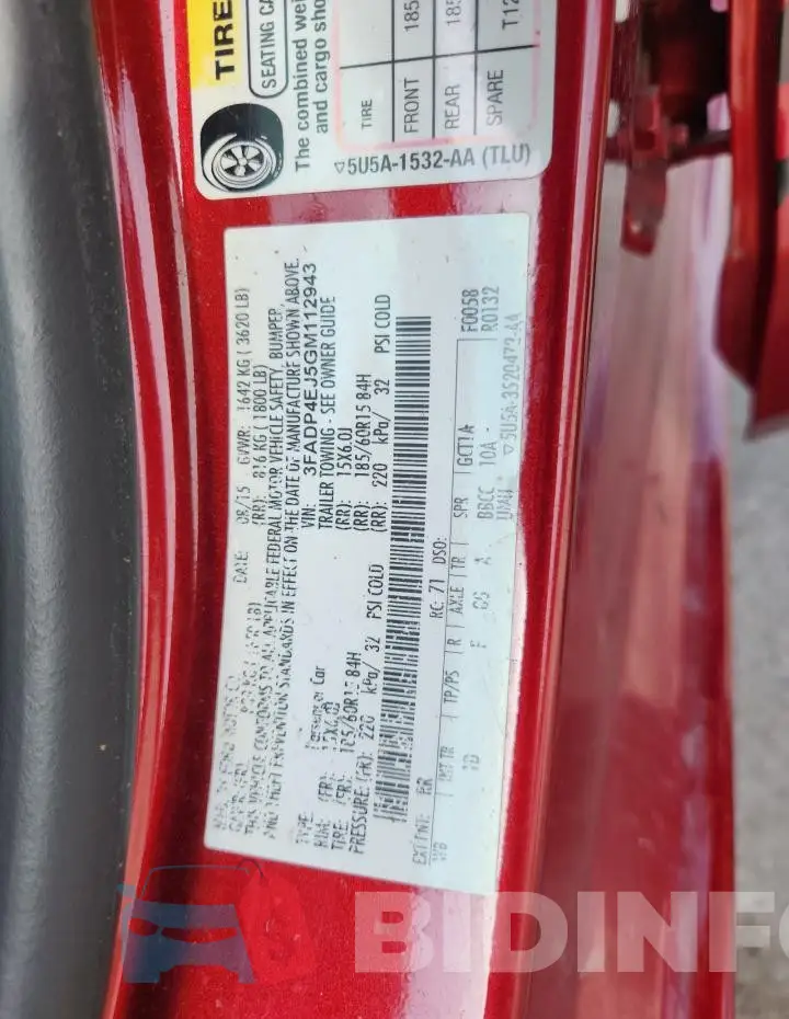 3FADP4EJ5GM112943 Photo# 12