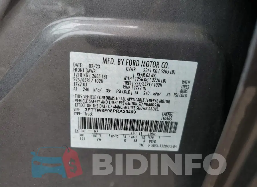 3FTTW8F98PRA20409 Photo# 12