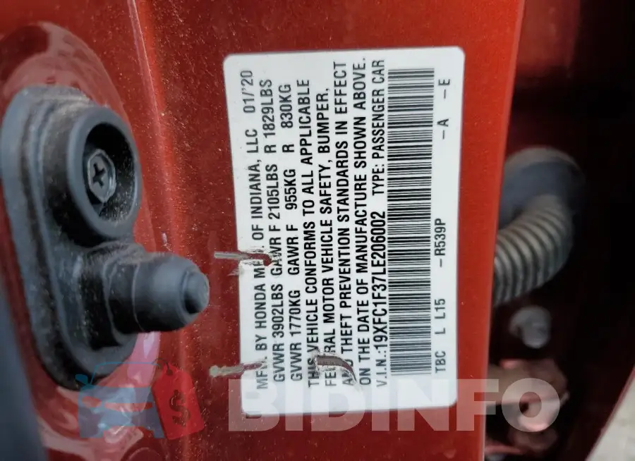 19XFC1F37LE206002 Photo# 12