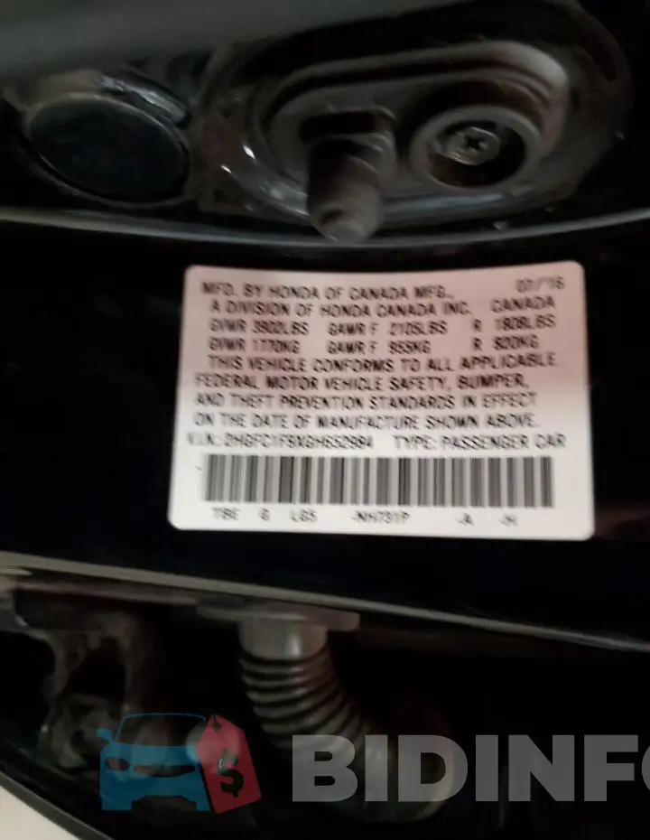 2HGFC1F9XGH652984 Photo# 12