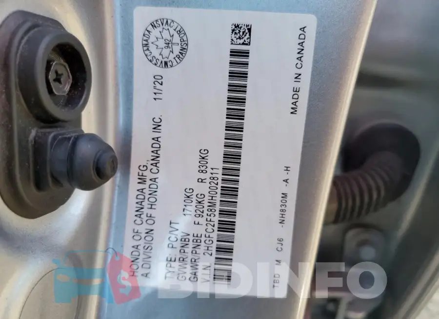 2HGFC2F58MH002811 Photo# 13