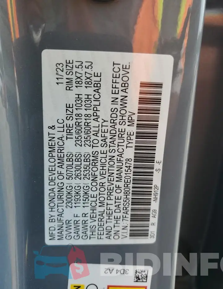 7FARS5H80RE015478 Photo# 13