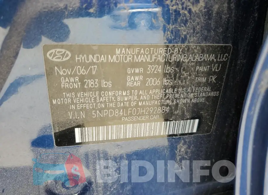 5NPD84LF0JH292884 Photo# 12