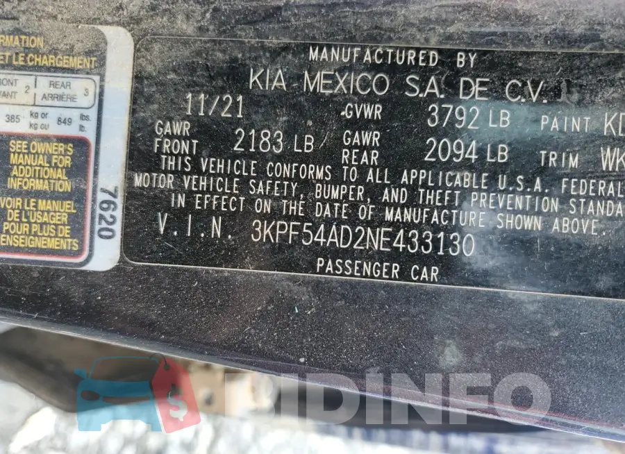 3KPF54AD2NE433130 Photo# 12