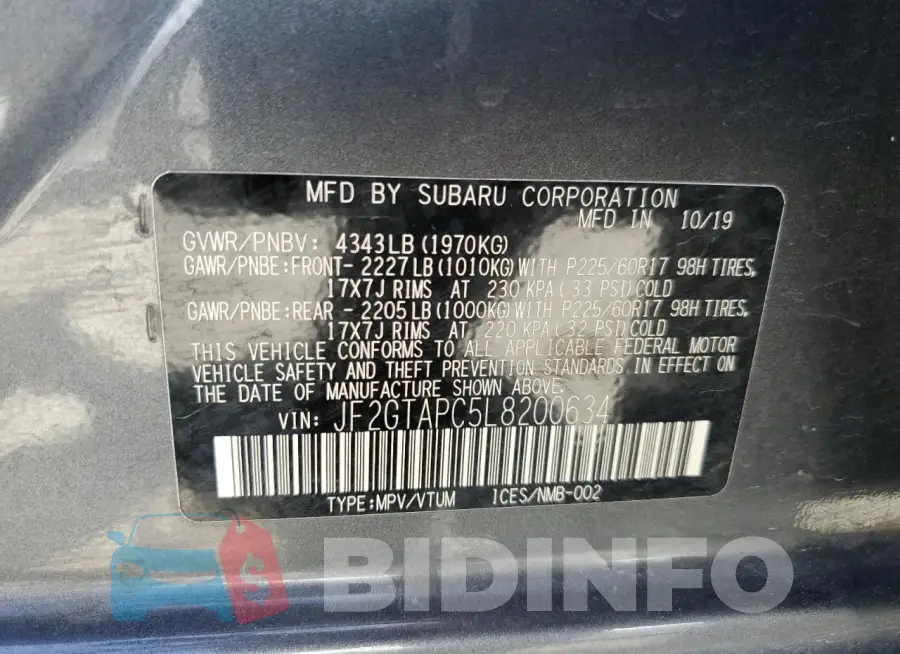 JF2GTAPC5L8200634 Photo# 13