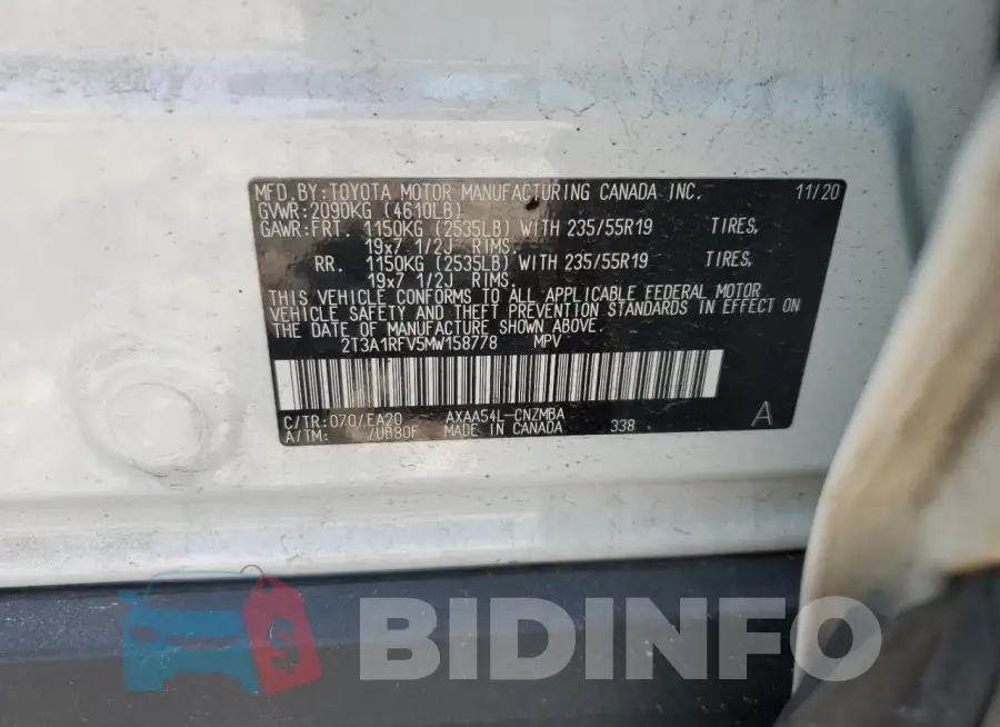 2T3A1RFV5MW158778 Photo# 13