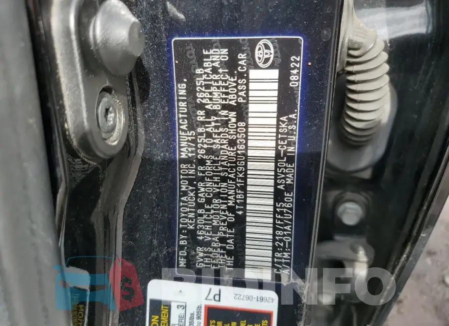 4T1BF1FK9GU163508 Photo# 12