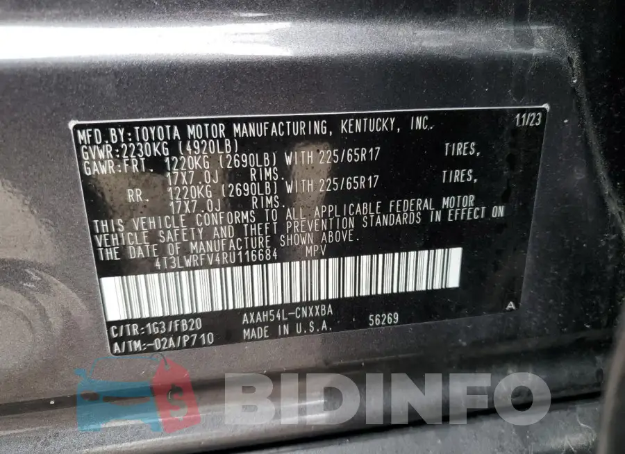 4T3LWRFV4RU116684 Photo# 13