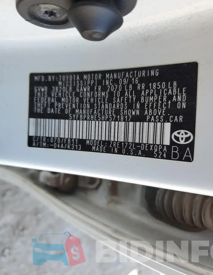 5YFBPRHE5HP571817 Photo# 12