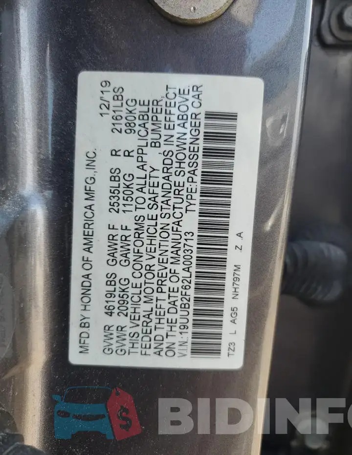 19UUB2F62LA003713 Photo# 12