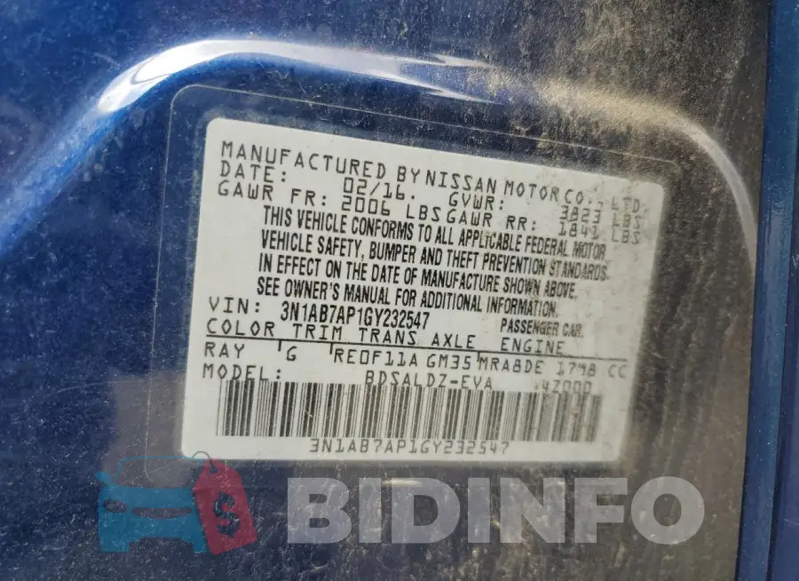 3N1AB7AP1GY232547 Photo# 12