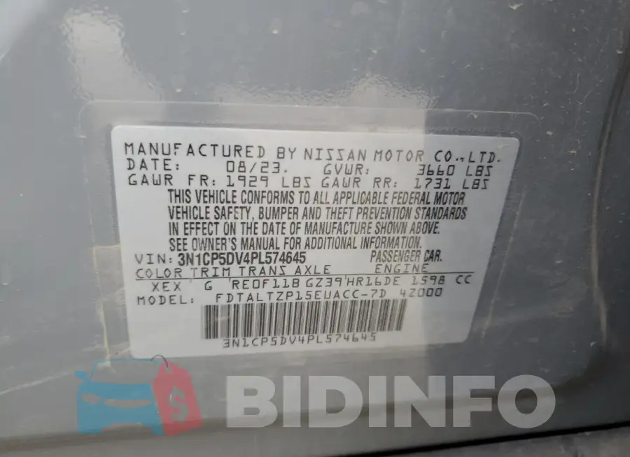 3N1CP5DV4PL574645 Photo# 13