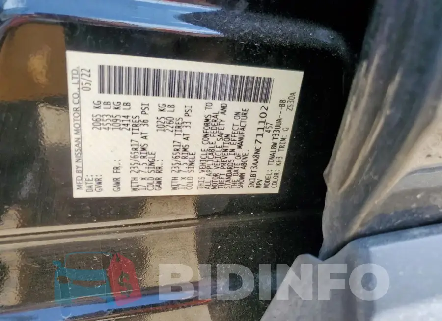 5N1BT3AA8NC711102 Photo# 13