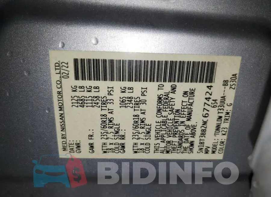 5N1BT3BB2NC677424 Photo# 13