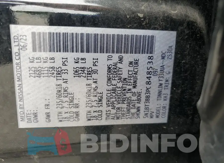 5N1BT3BB3PC848538 Photo# 13