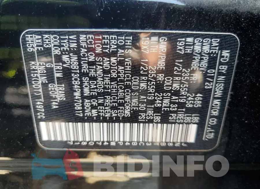JN8BT3CB4PW470817 Photo# 14